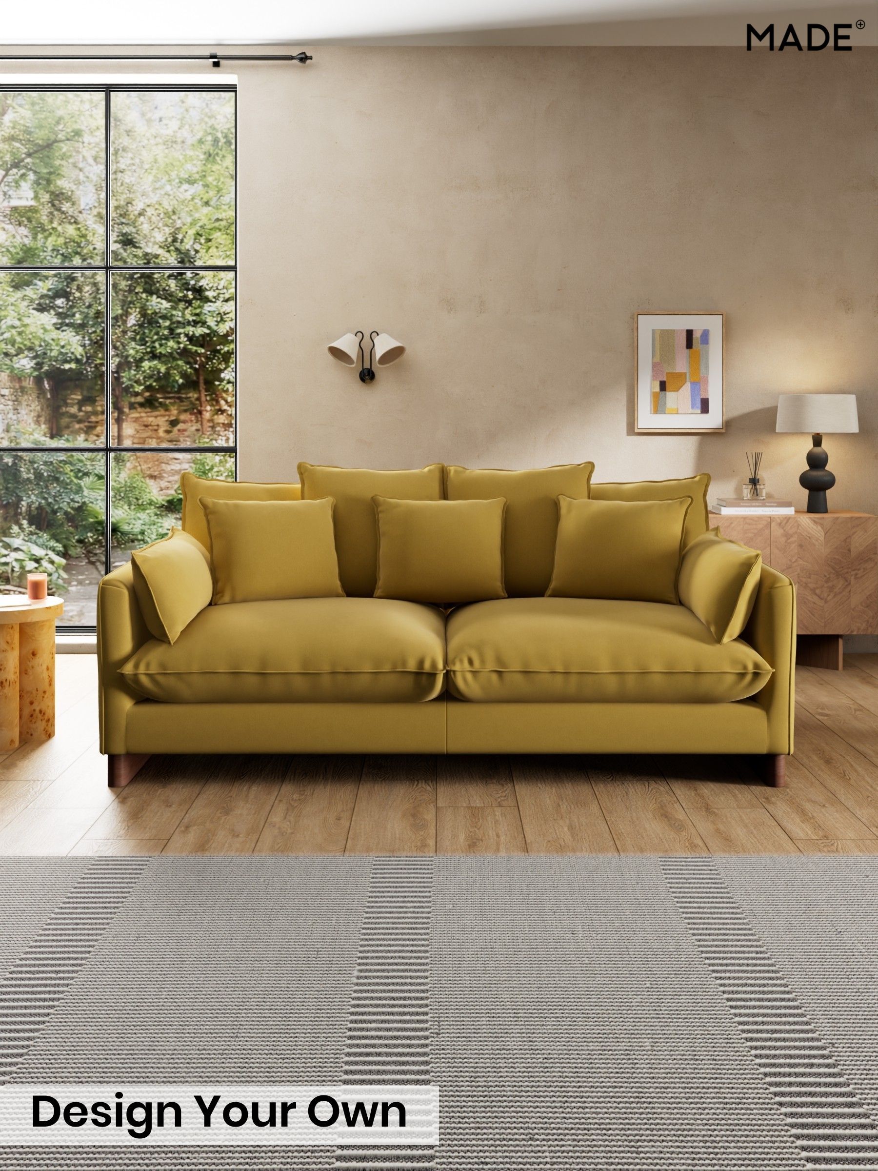 Cotton Velvet Blend/Honey Yellow - Whitby Scatter Back By Made
