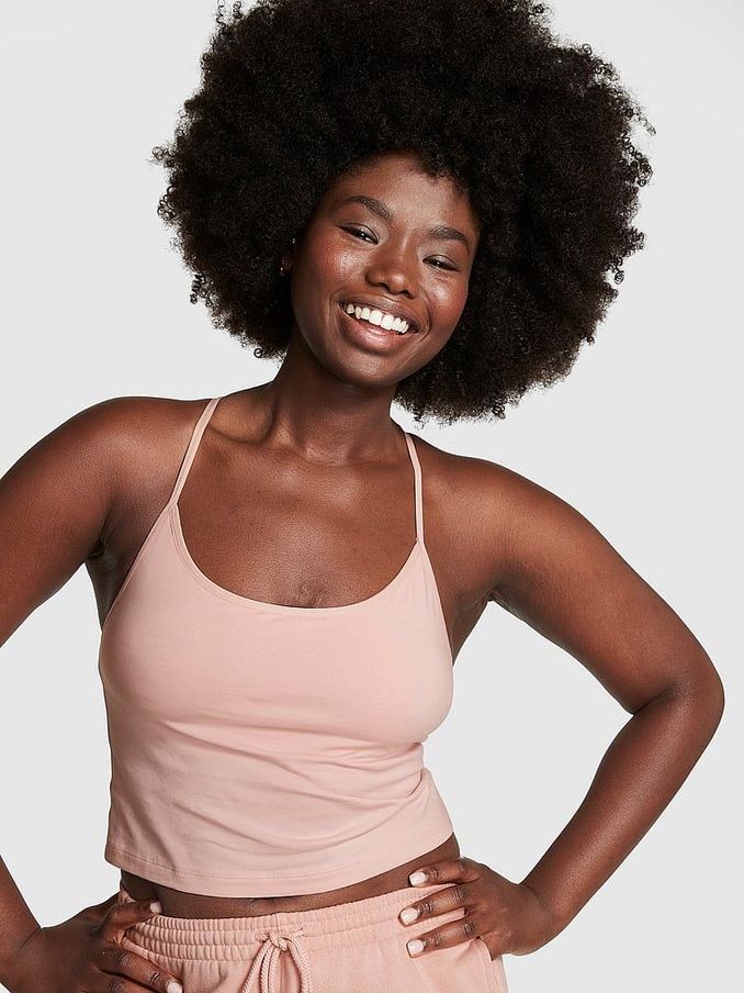 Wanna Be Pink Cotton Jersey Tank Top (Q76946) | £8