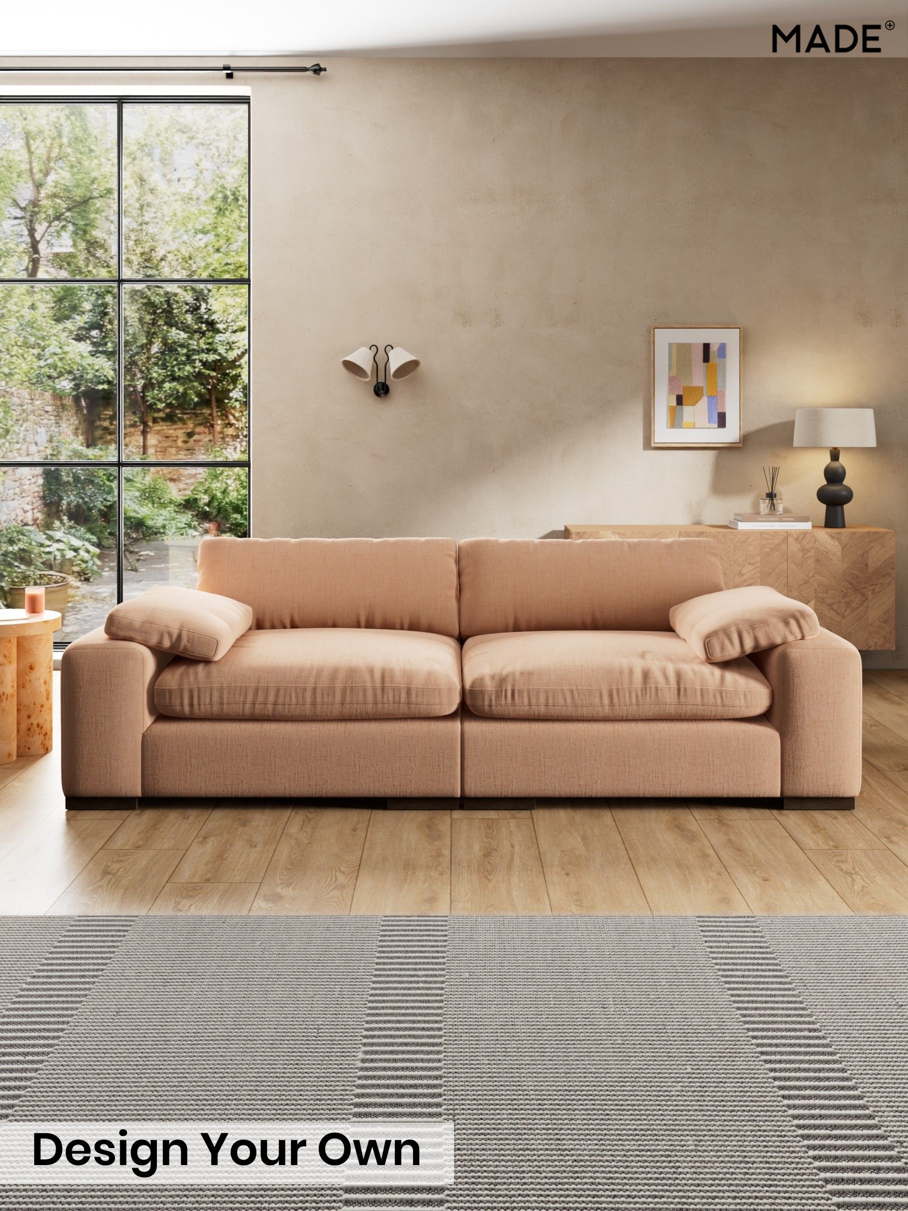 Etched Chenille/Soft Apricot Orange - Melbourne Luxe By Made