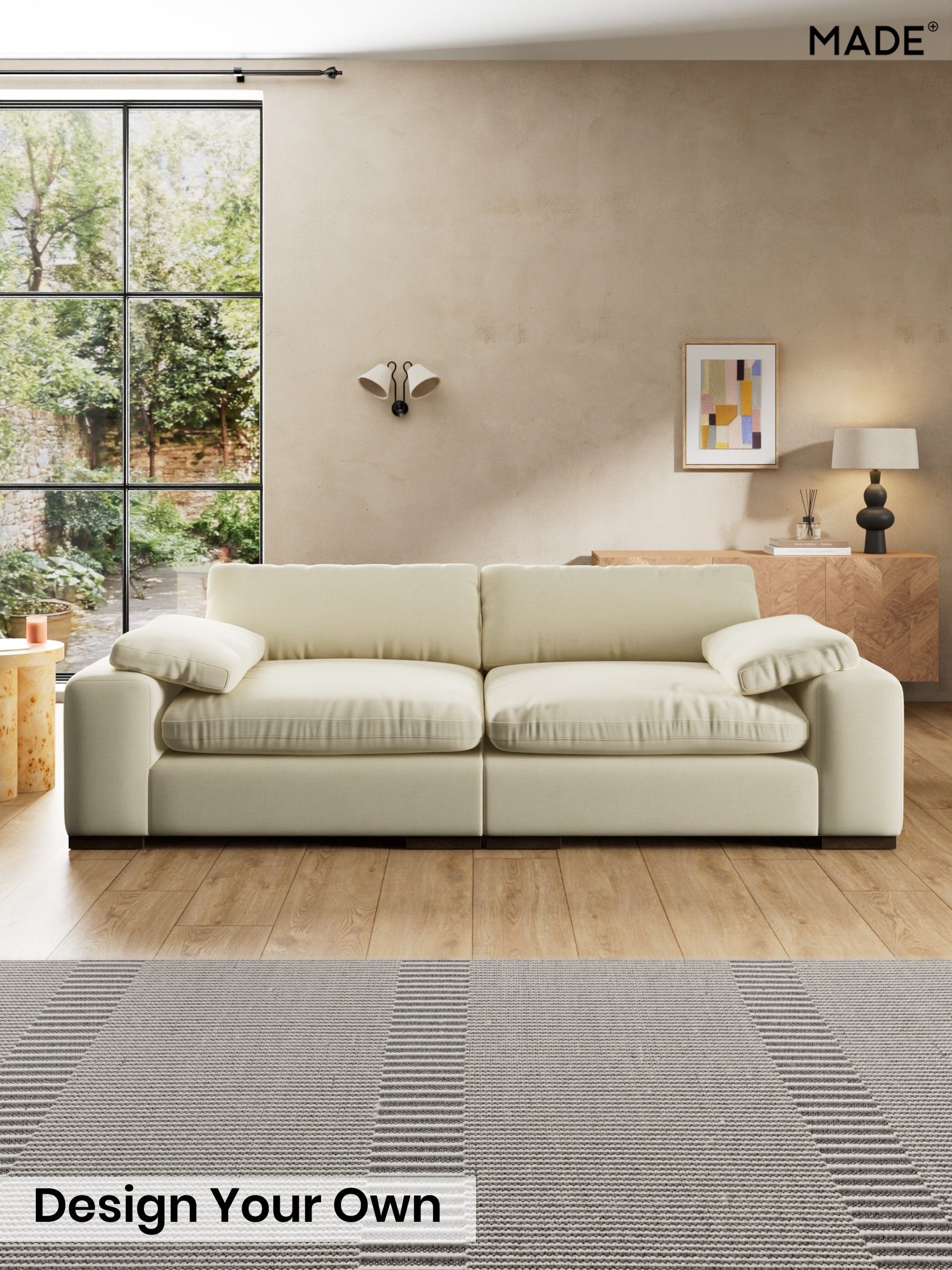 Etched Chenille/Soft Ecru Natural - Melbourne Luxe By Made