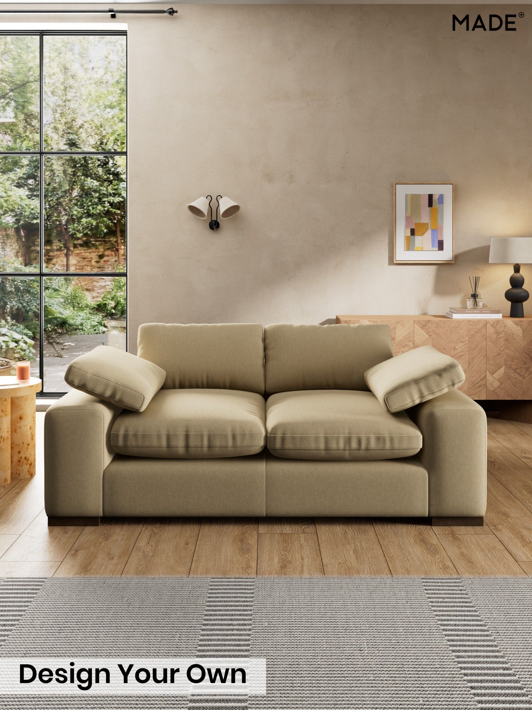 Textured Slub Weave/Caramel Natural - Melbourne By Made