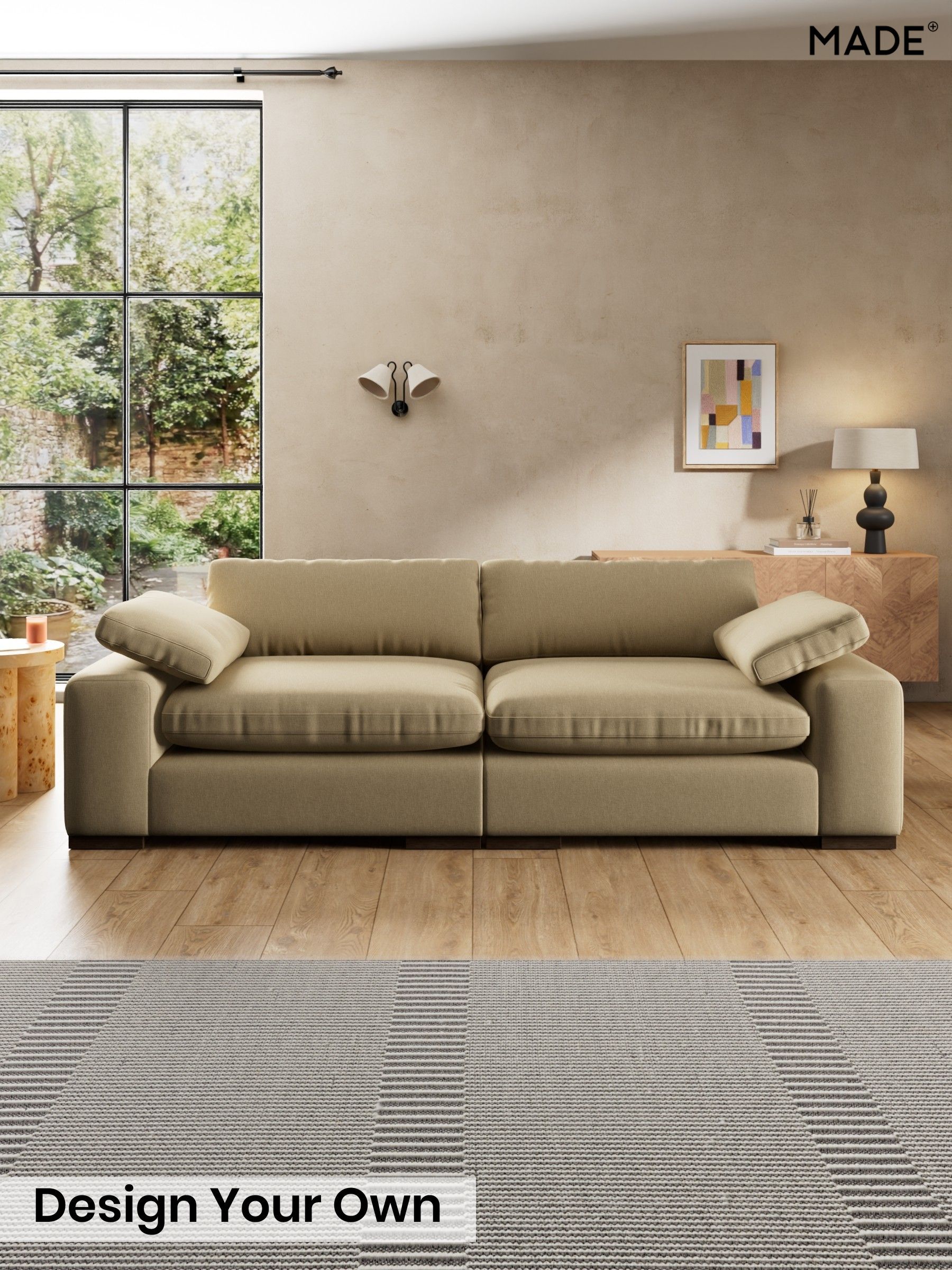 Textured Slub Weave/Caramel Natural - Melbourne By Made