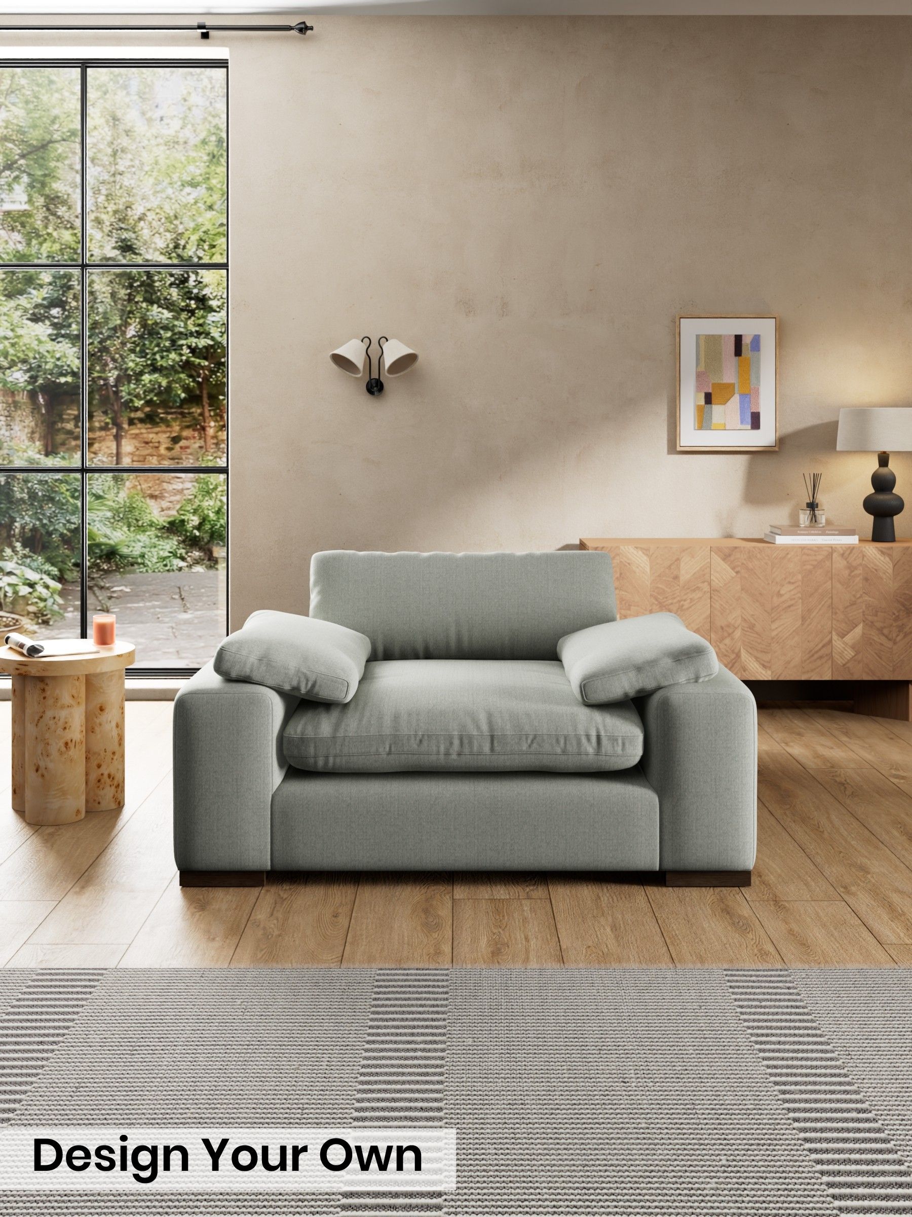 Textured Slub Weave/Pumice Grey - Melbourne Luxe By Made