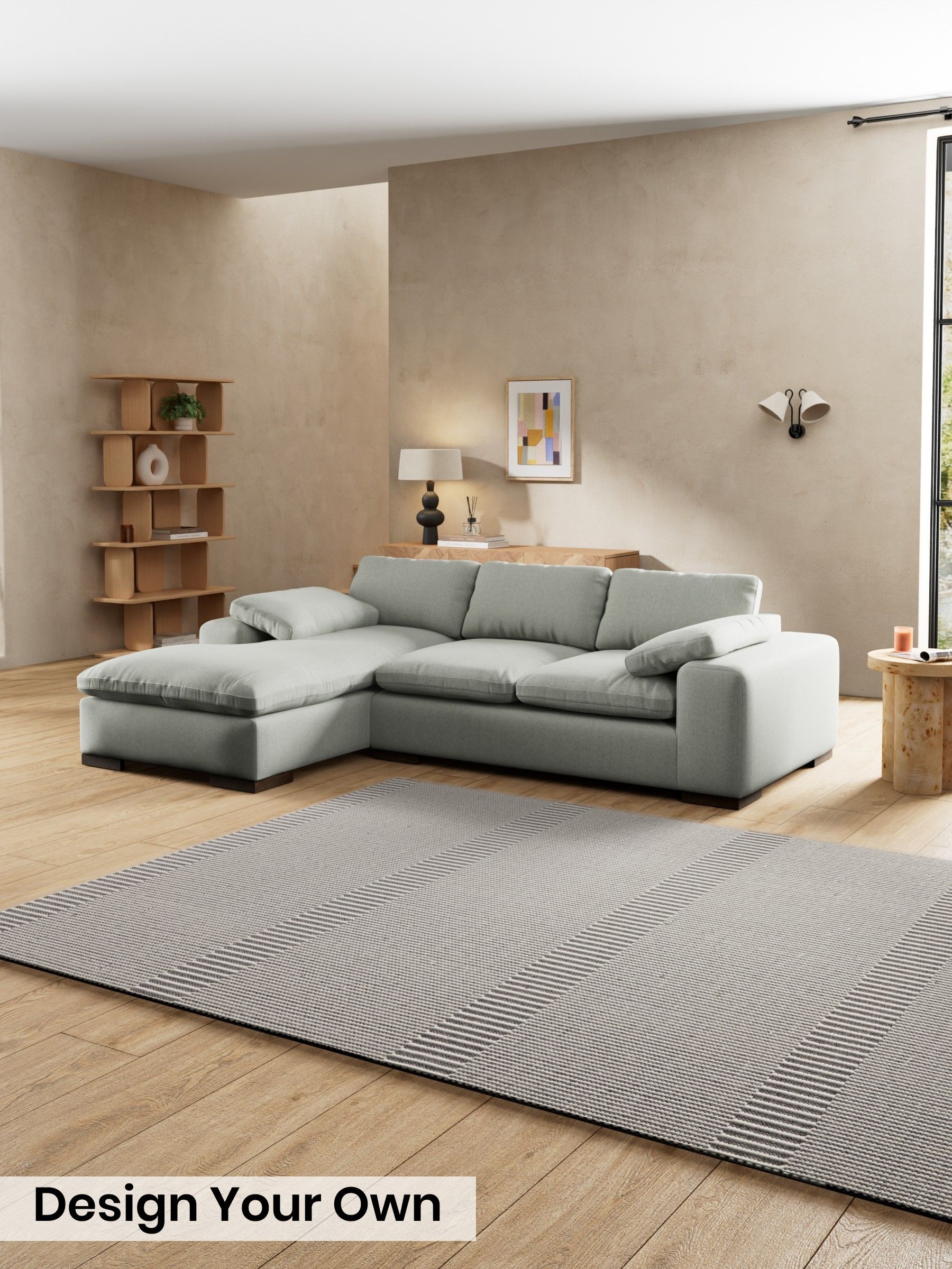 Textured Slub Weave/Pumice Grey - Melbourne Luxe By Made