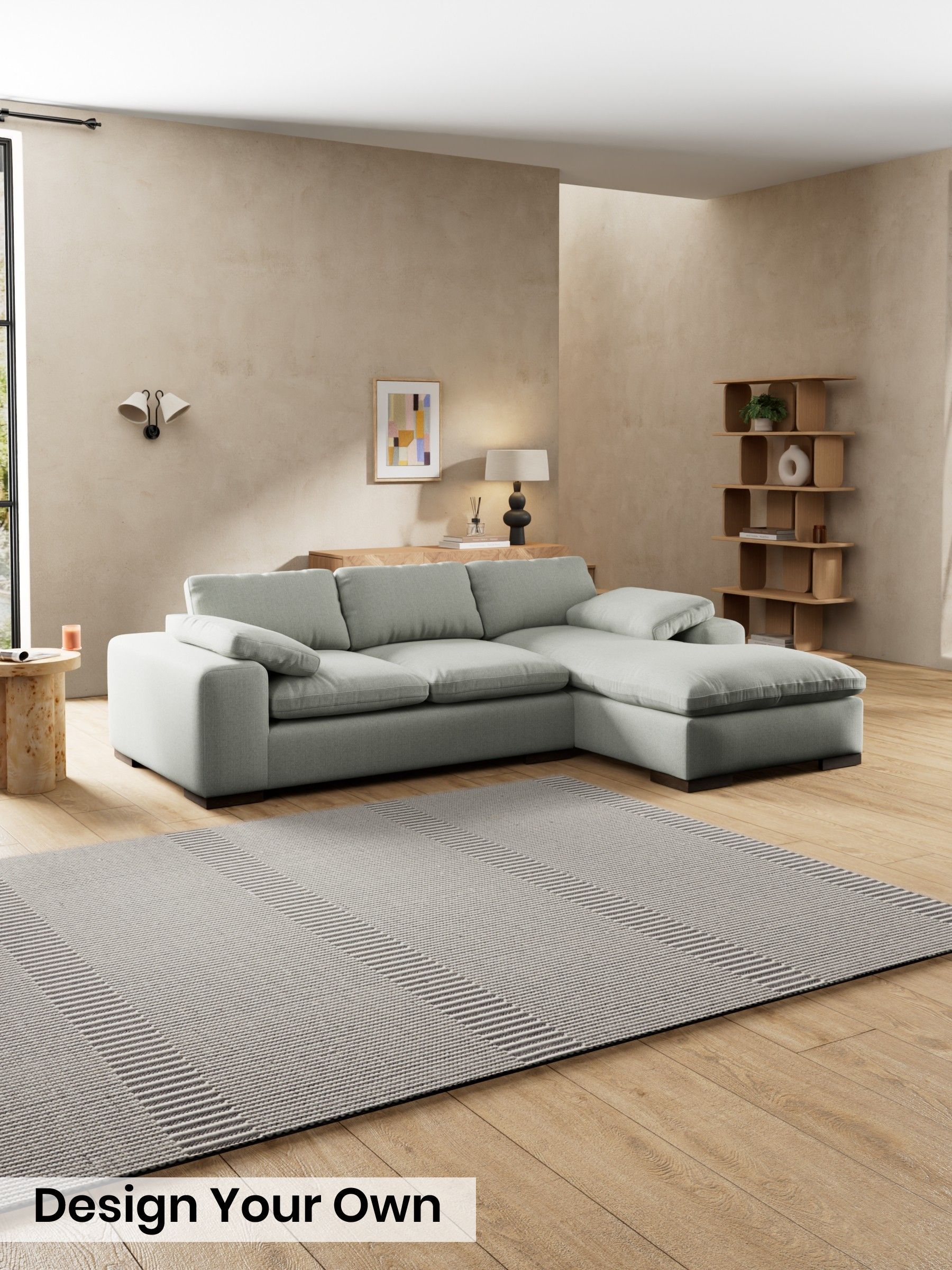 Textured Slub Weave/Pumice Grey - Melbourne Luxe By Made