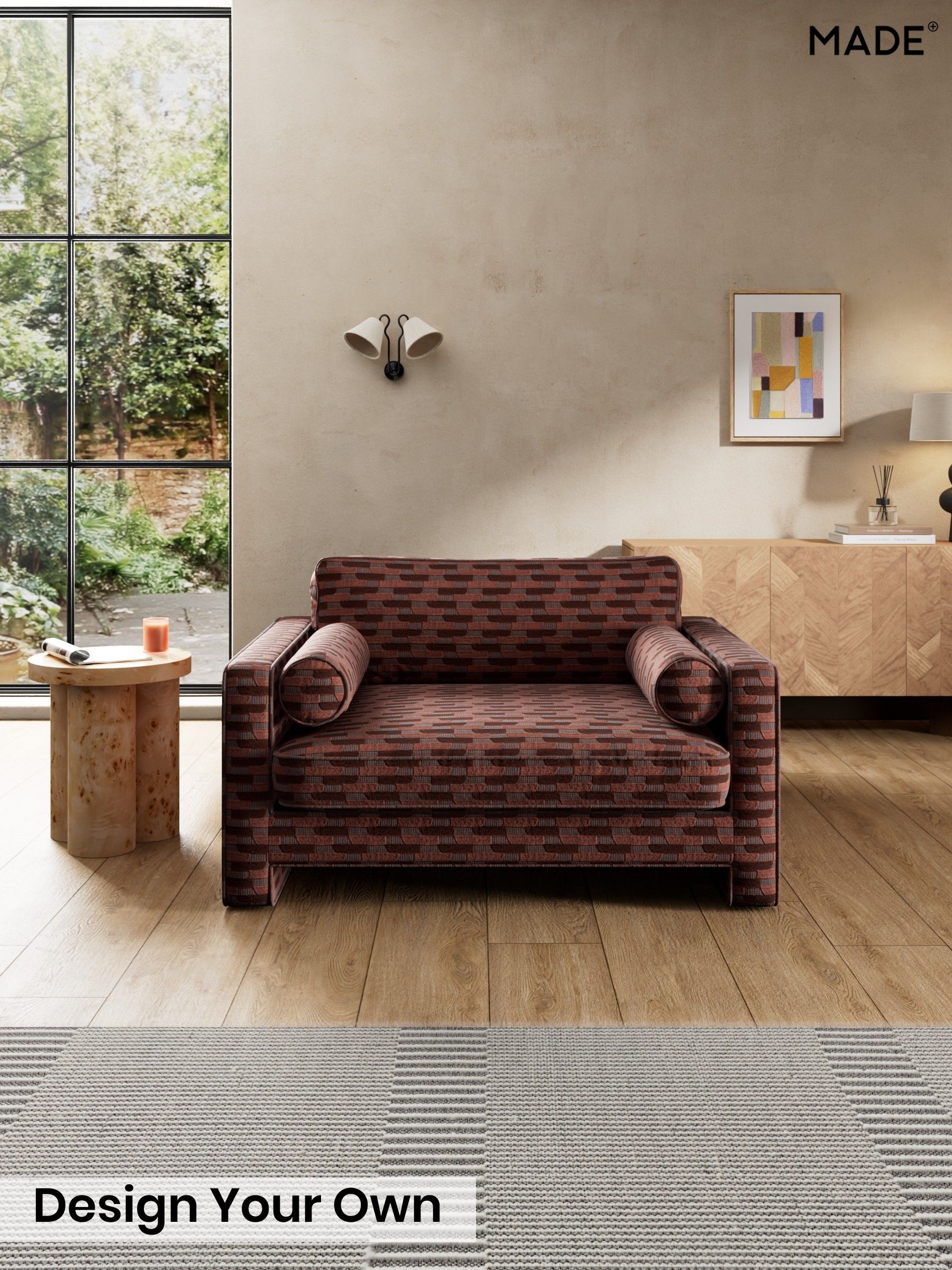 Balcony Woven Geo/Burgundy Red - Holloway By Made