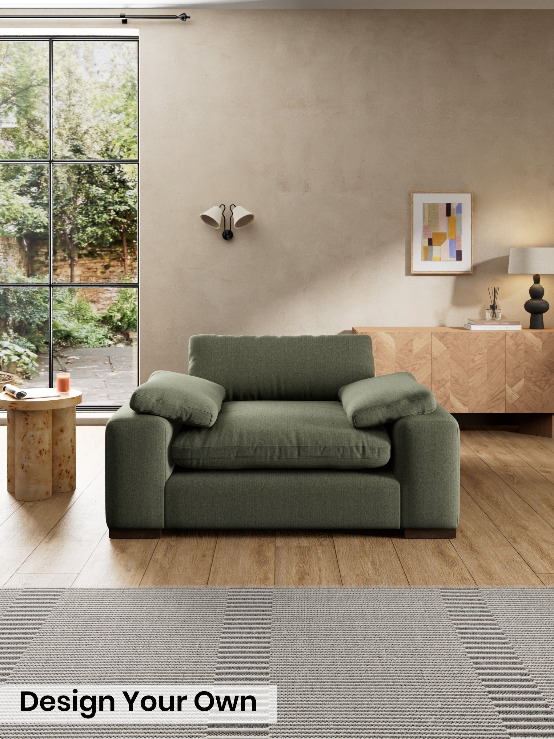 Textured Slub Weave/Soft Olive Green - Melbourne Luxe By Made