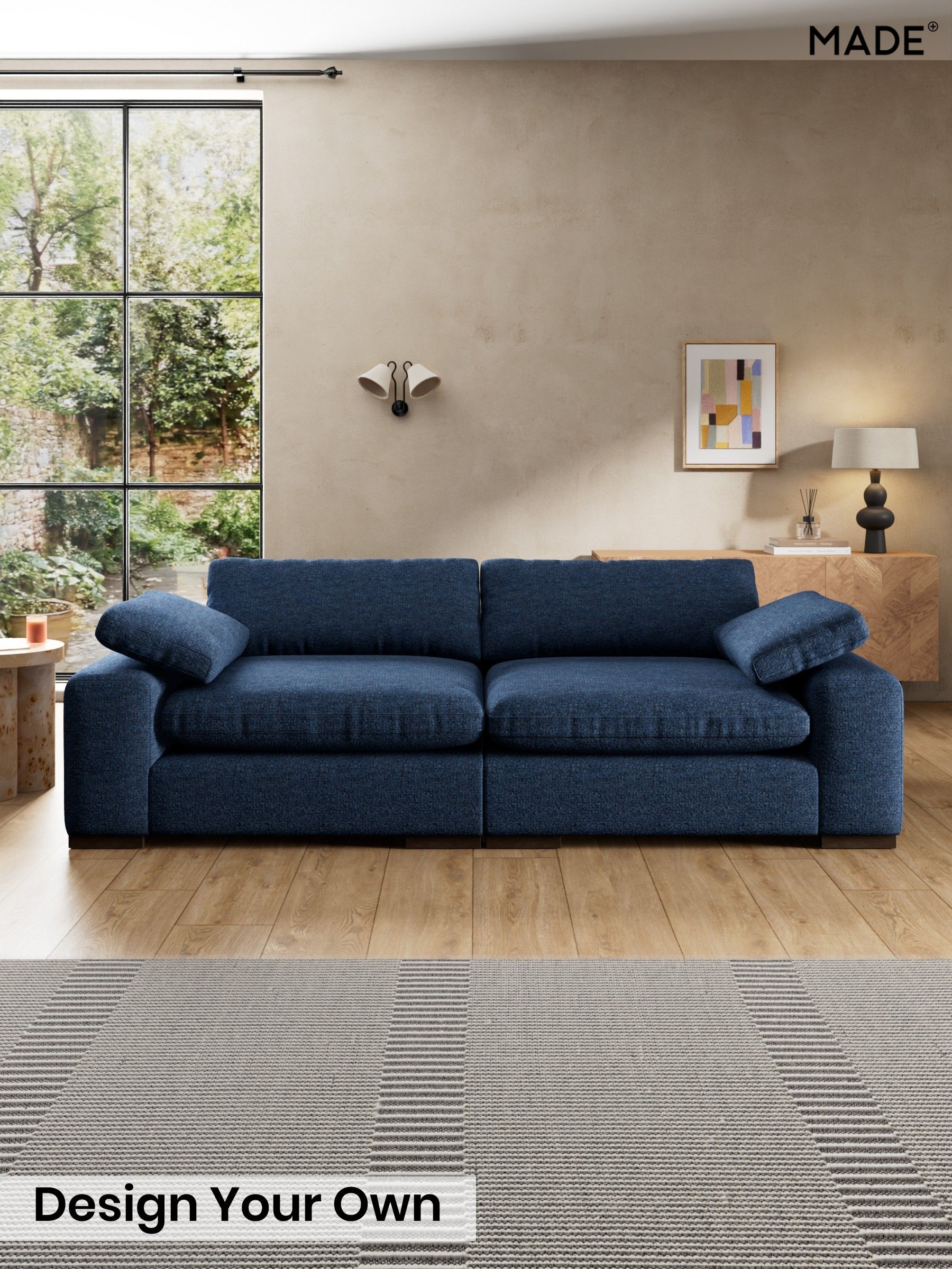 Tonal Boucle/Marl Navy Blue - Melbourne By Made