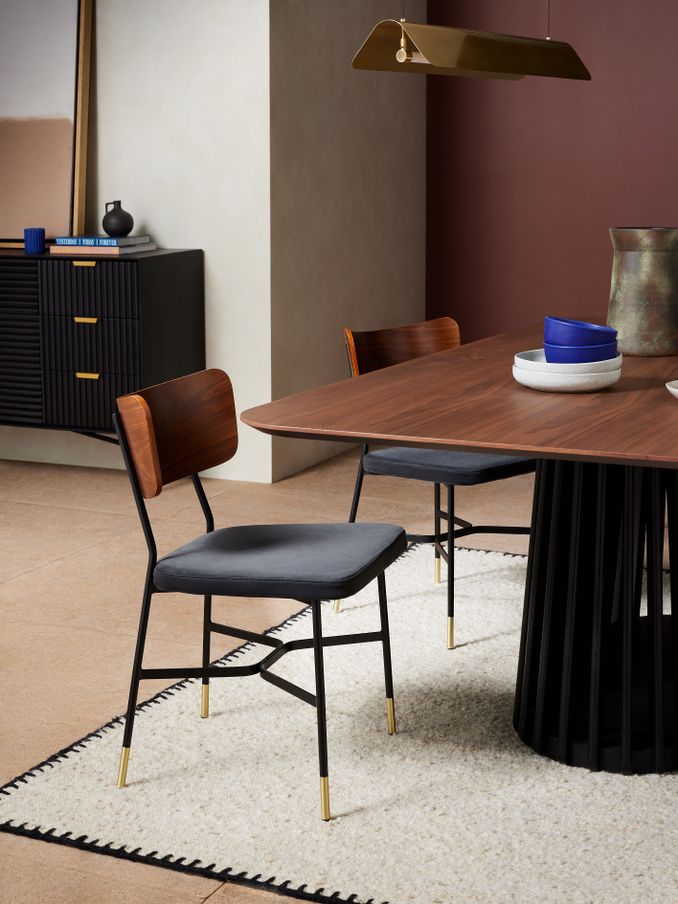 Set of 2 Amalyn Dining Chairs in Velvet in Charcoal Grey (Q79362) | £349