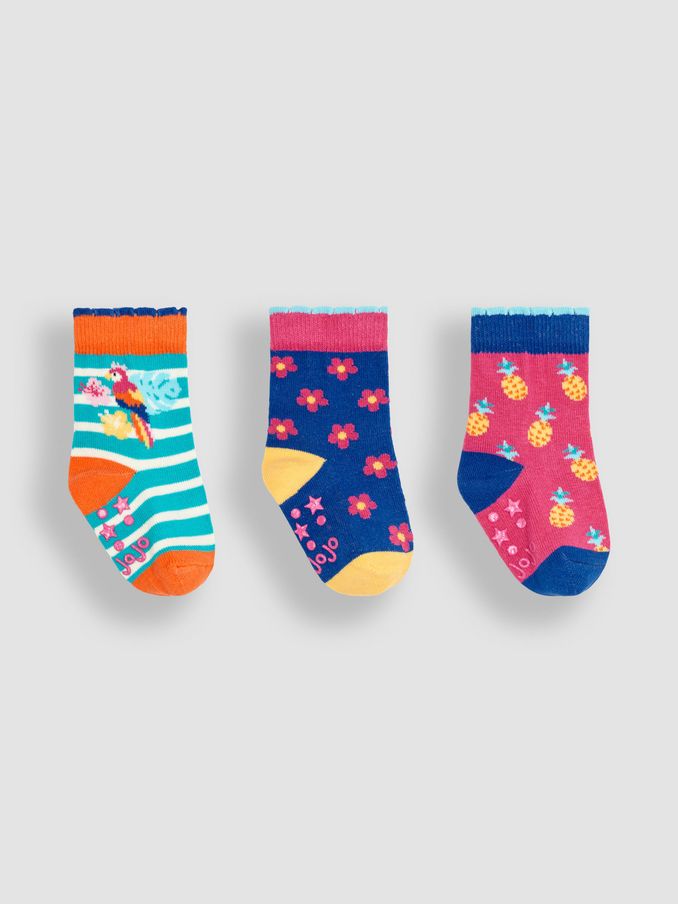 Pink Tropical 3-Pack Fruit Socks (Q80297) | £4