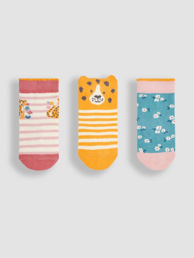 Pink 3-Pack Leopard Socks (Q80300) | £4