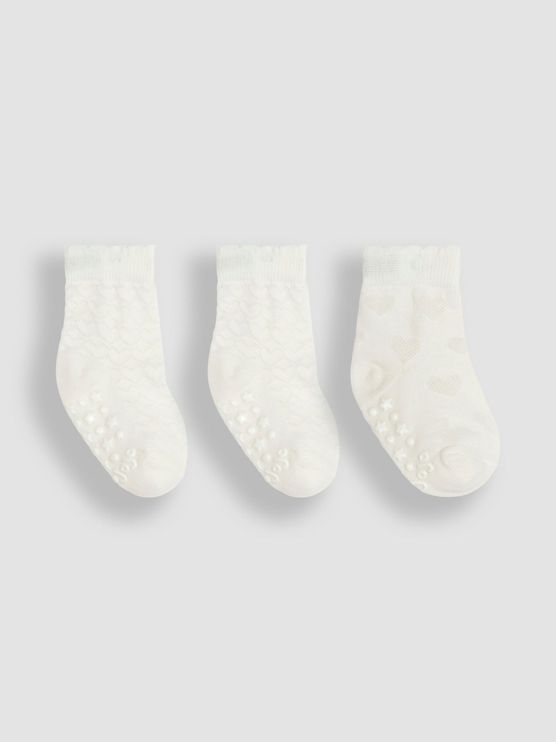 Cream 3-Pack Heart Socks (Q80322) | £9.50