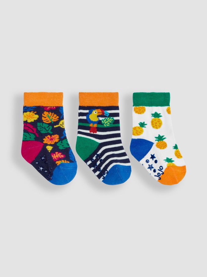 Navy Blue 3-Pack Fruit Socks (Q80336) | £4
