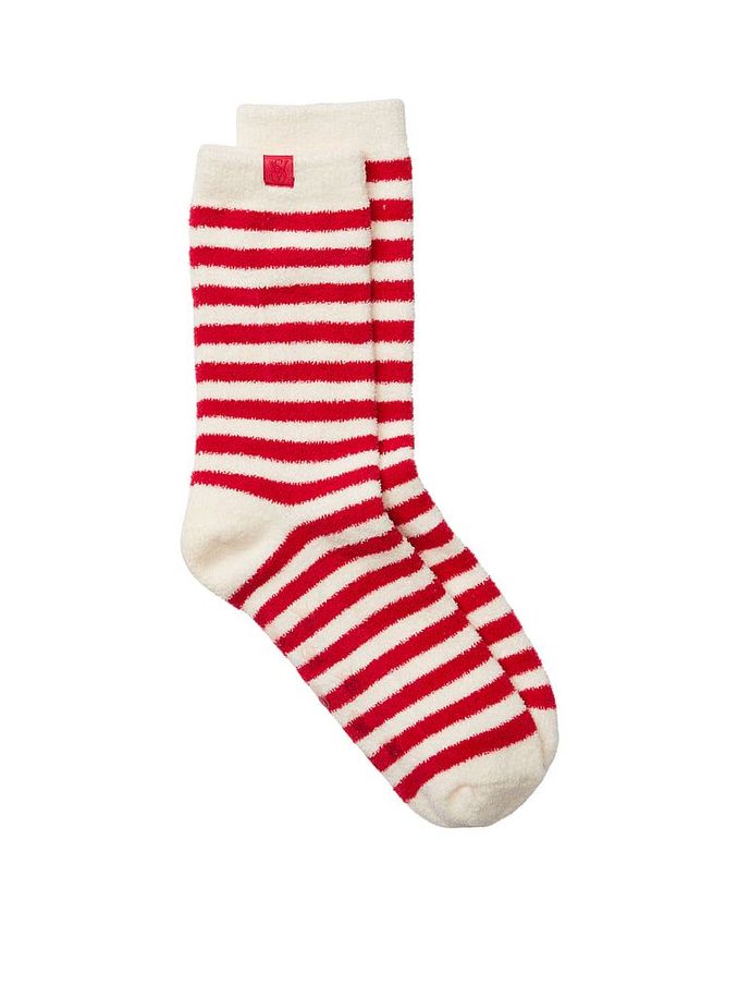 Lipstick Red Bold Stripe Socks (Q80562) | £7