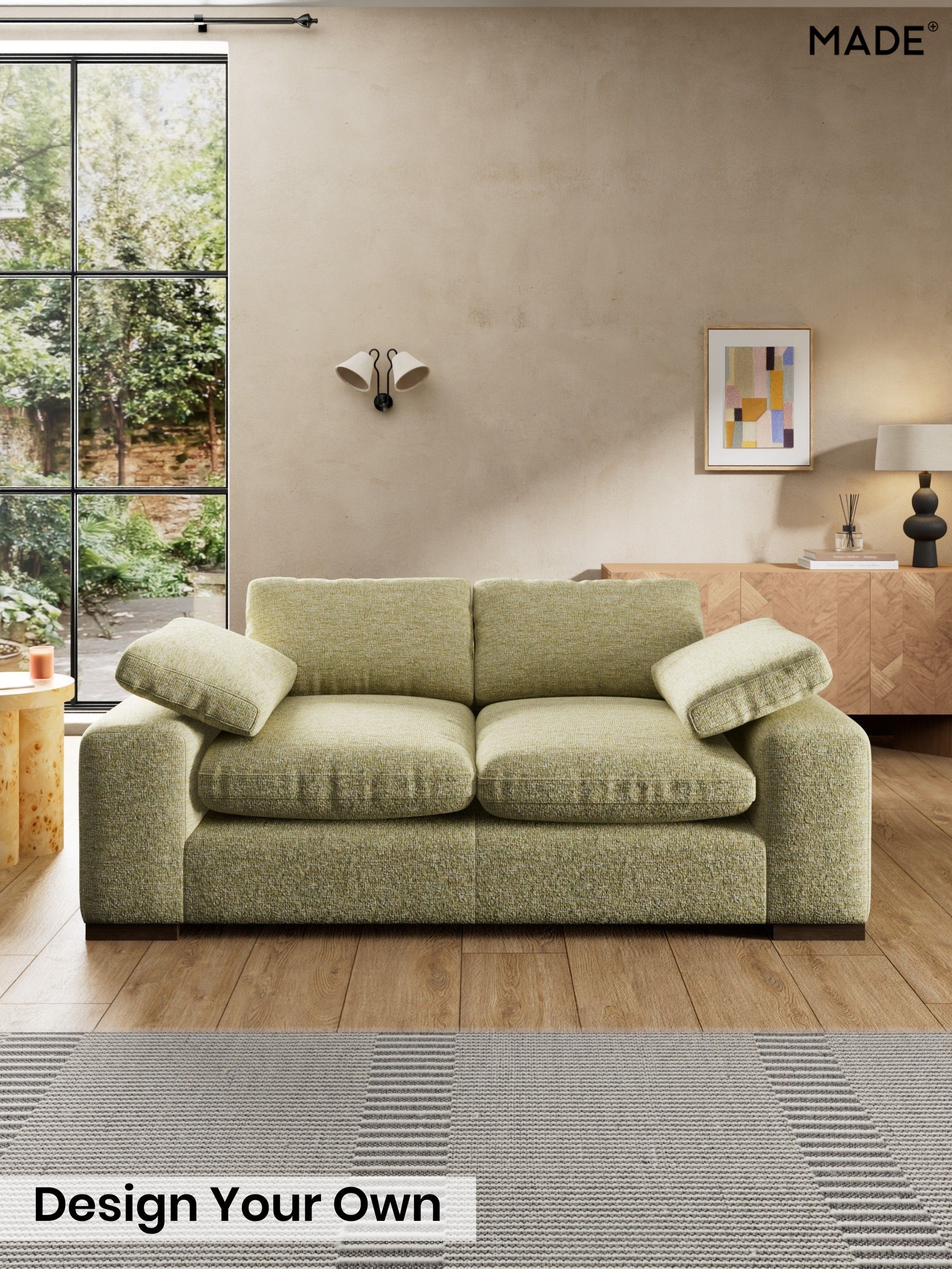 Boucle Textured Weave/Pale Fir Green - Melbourne By Made