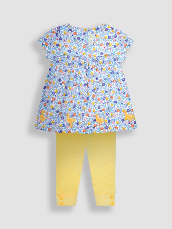 Lilac Purple Duck 2-Piece Appliqué Blouse & Leggings Set (Q80682) | £14