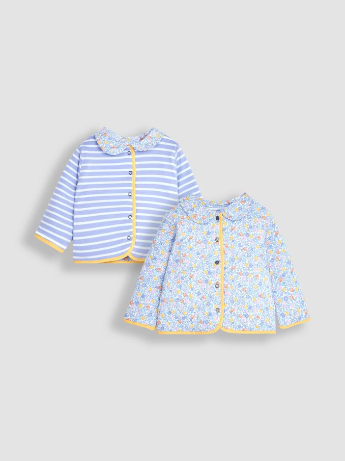 Lilac Orange & Lemon Ditsy Floral Quilted Jacket (Q80889) | £17