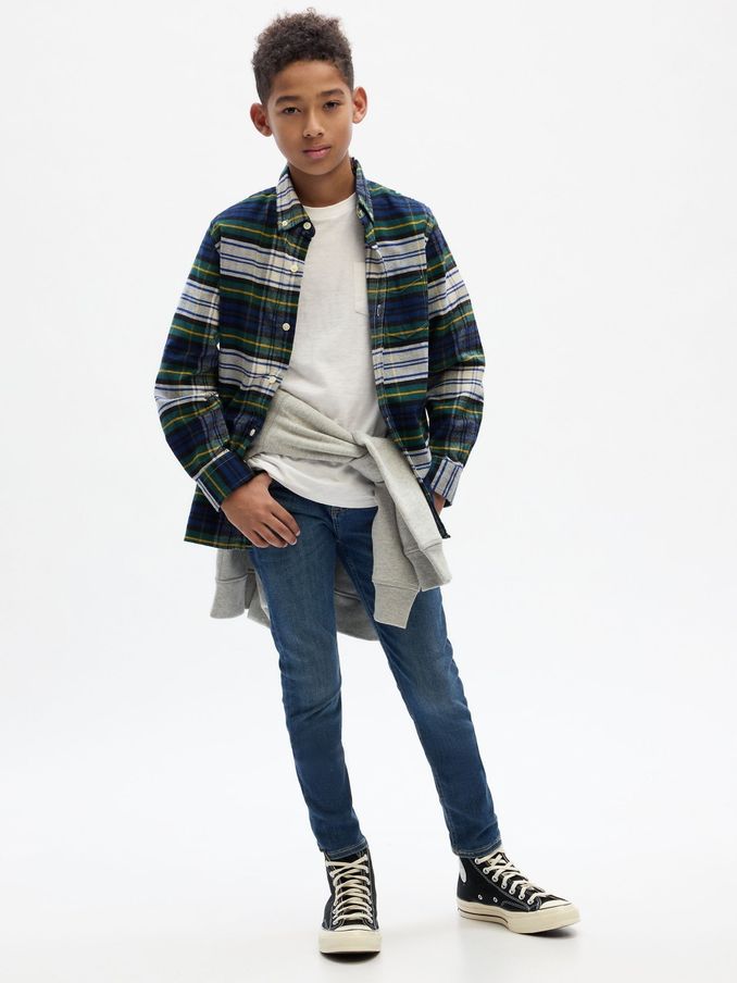 Mid Wash Blue Skinny Fit Stretch Jeans (6-14yrs) (Q81432) | £30