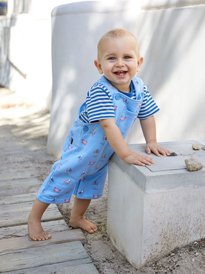 Blue Nautical Dungarees & T-Shirt 2-Piece Set (Q81676) | £14