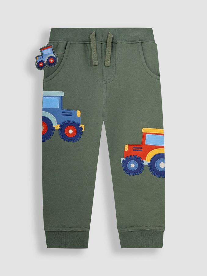 Khaki Green Tractor Appliqué Pet in Pocket Joggers (Q81681) | £10