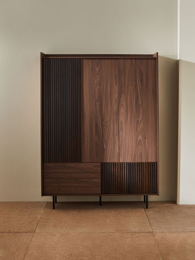Blaze Triple, 3 drawers Wardrobe in Dark Brown (Q82800) | £829