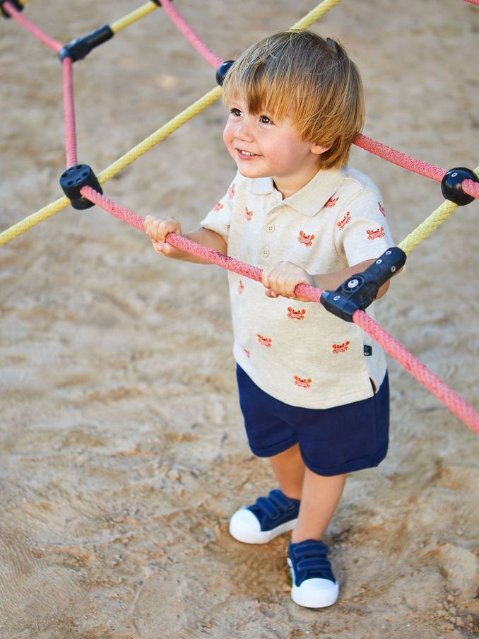 Natural Crab Embroidered Polo Shirt (Q82904) | £7