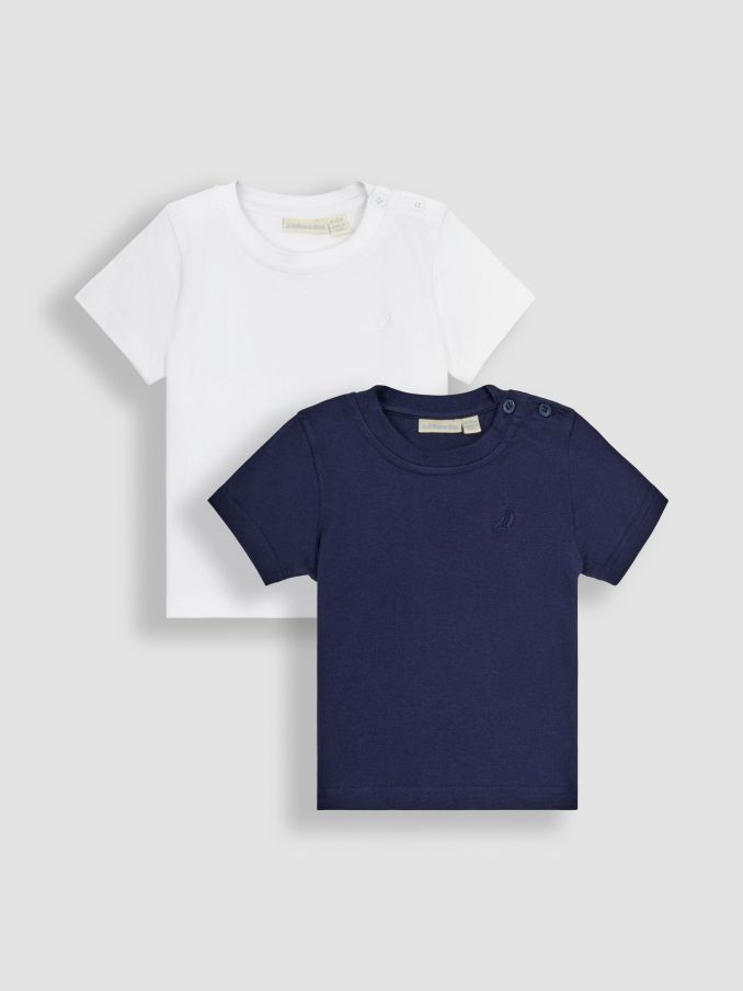 Navy Blue Plain 2-Pack T-Shirts (Q82932) | £15 - £18