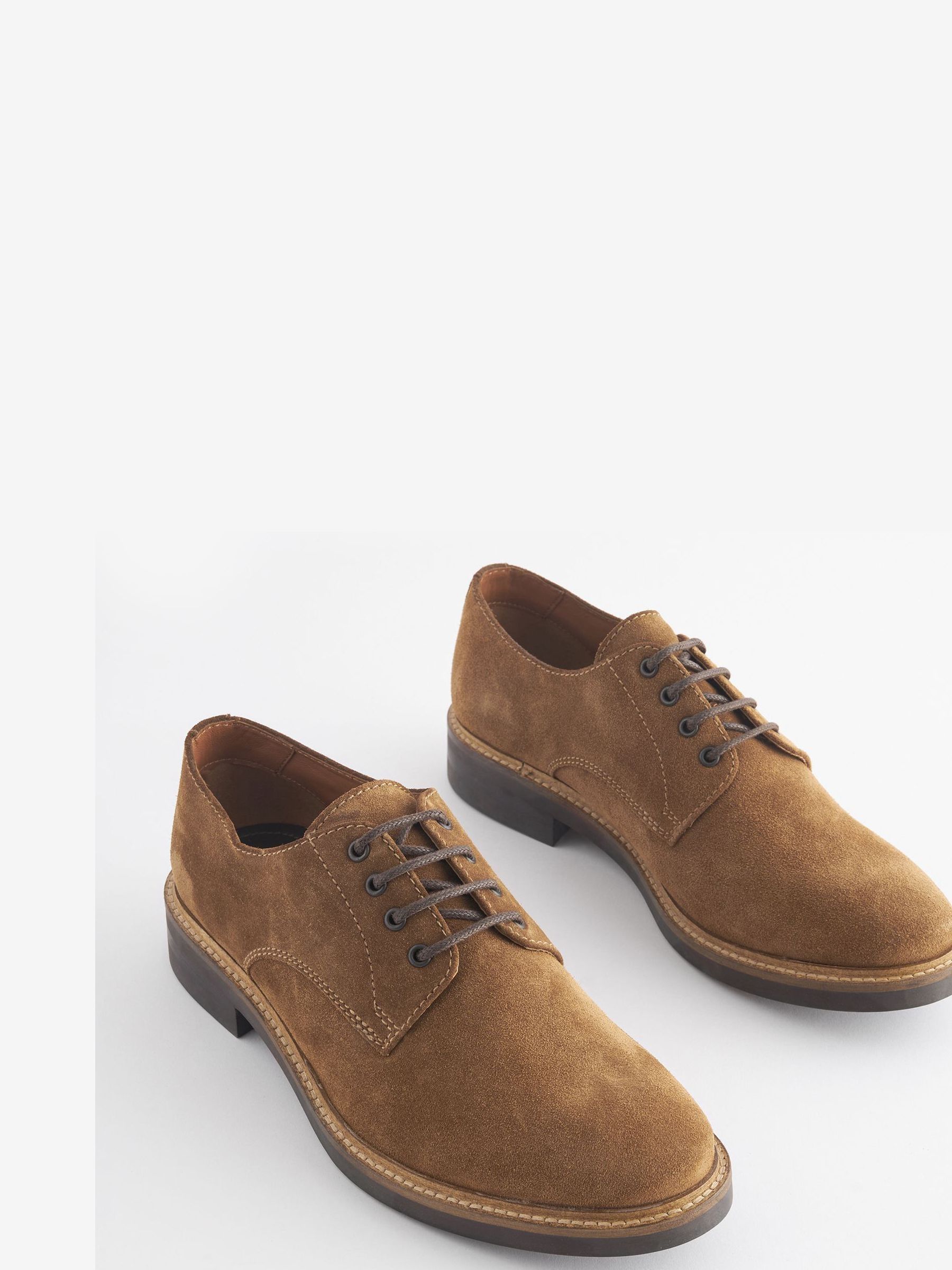 Tan Suede Classic Derby Shoes (Q83022) | £79