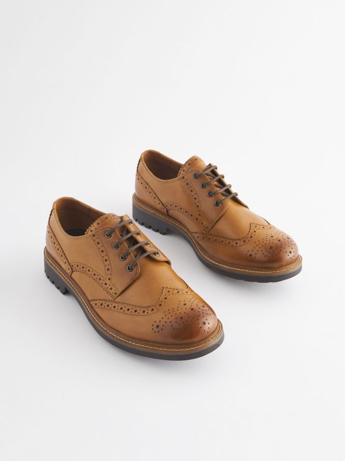 Tan Leather Cleated Brogues (Q83024) | £79