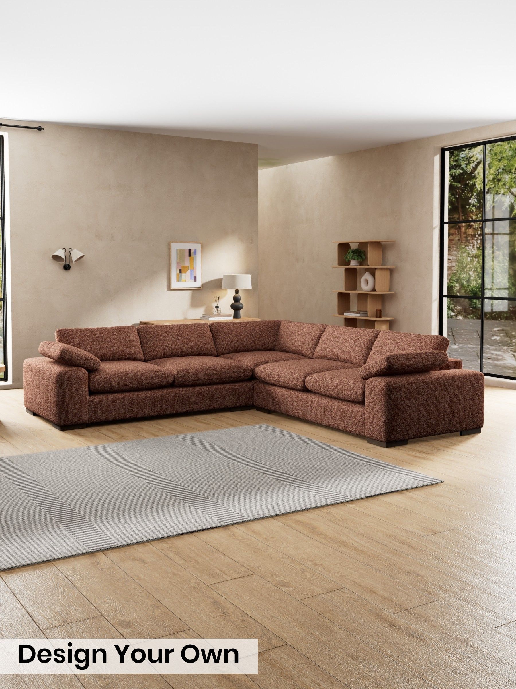 Tonal Boucle/Maroon Red and Light Caramel - Melbourne By Made