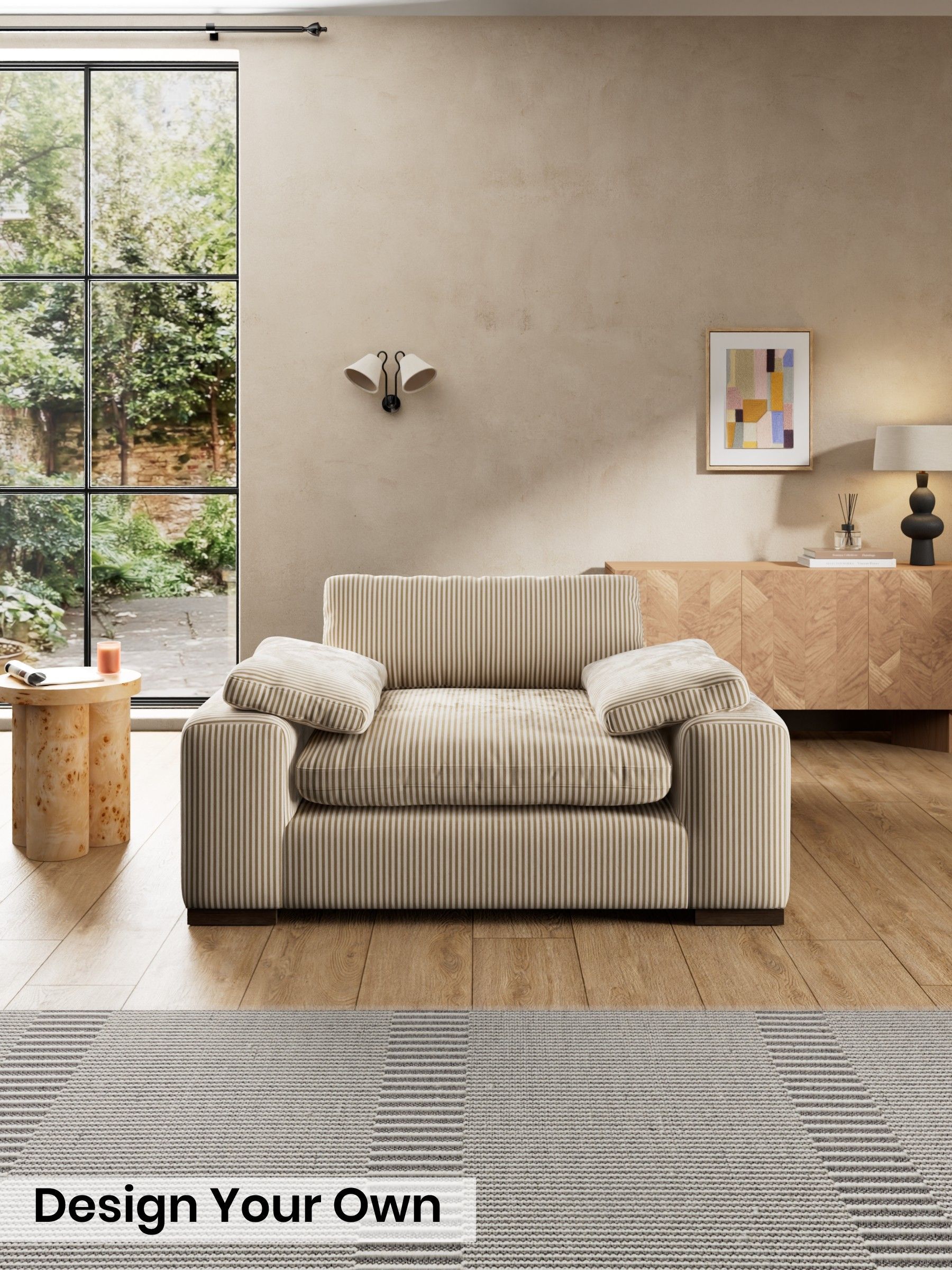 Velvet Stripe/Beige Natural - Melbourne Luxe By Made