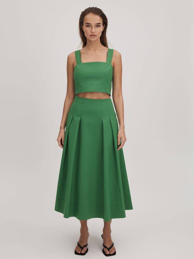 Florere Strappy Crop Top in Bright Green (Q84727) | £39