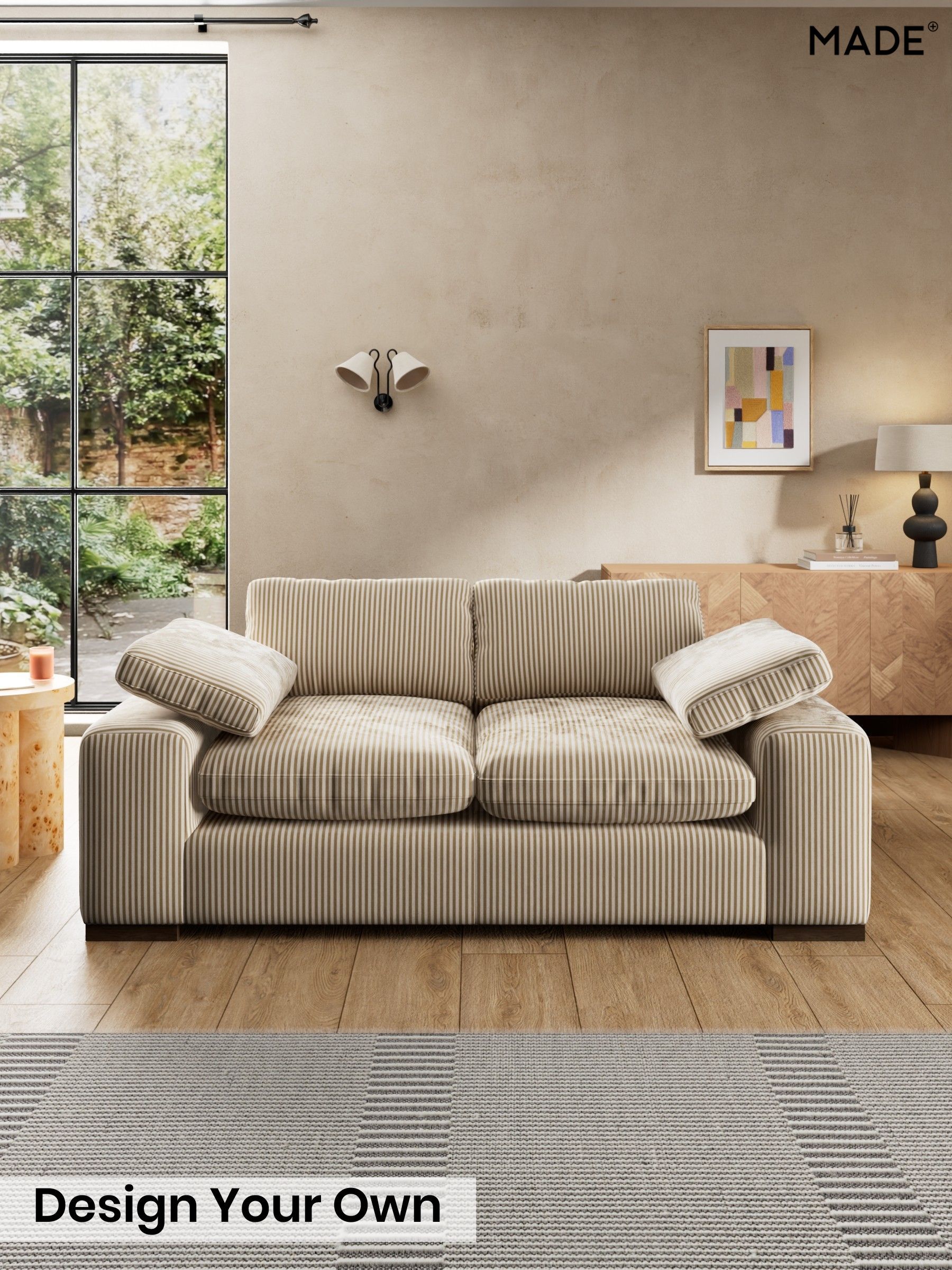 Velvet Stripe/Beige Natural - Melbourne By Made