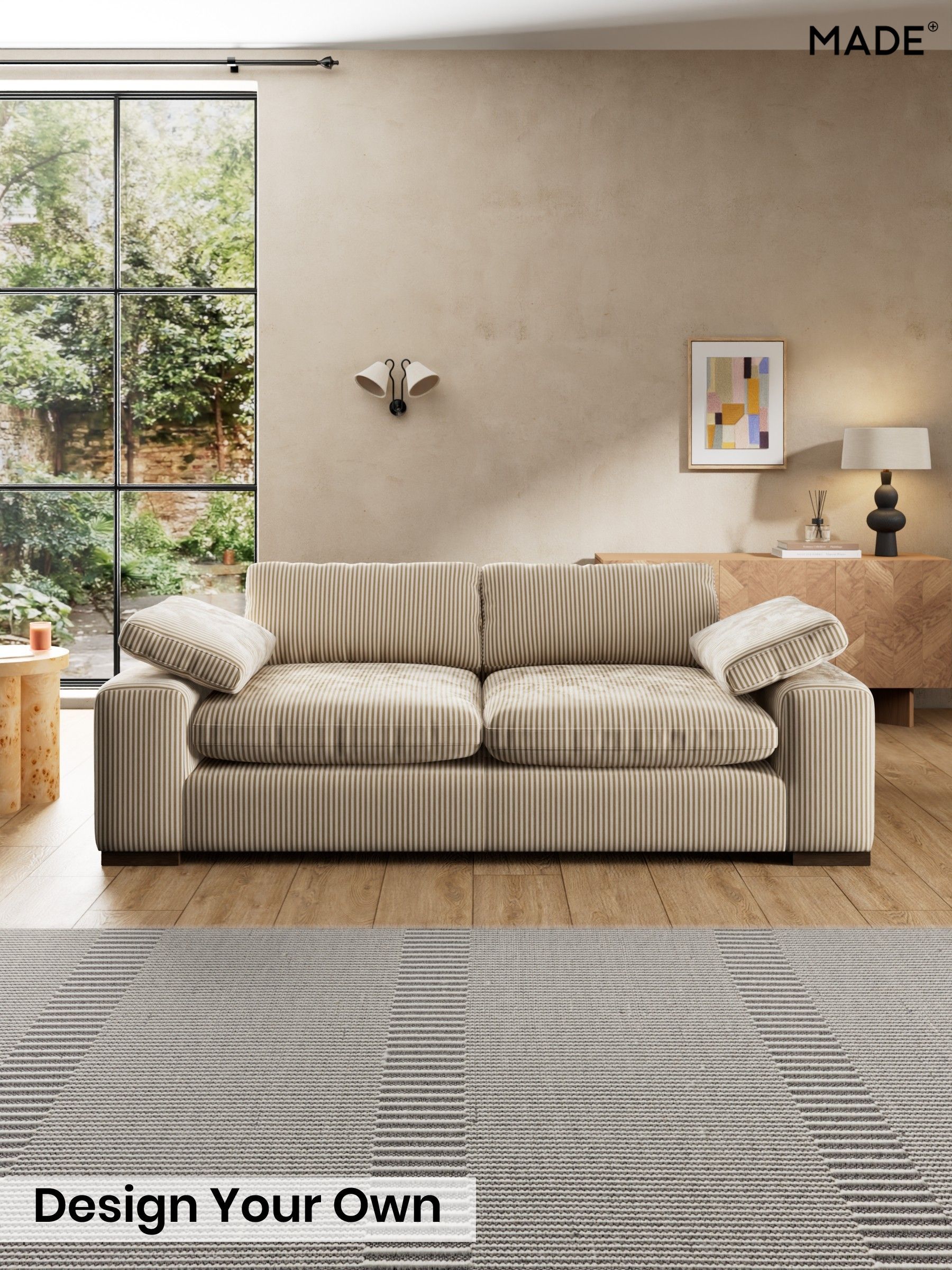 Velvet Stripe/Beige Natural - Melbourne By Made