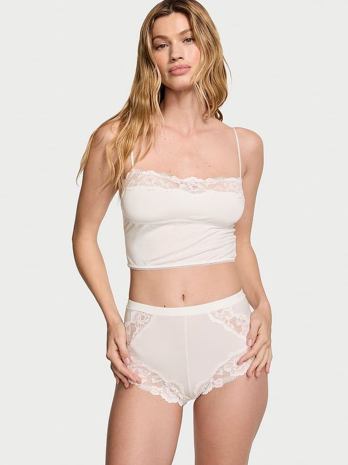 Coconut White Straight Neck Modal Cami Set (Q85841) | £22