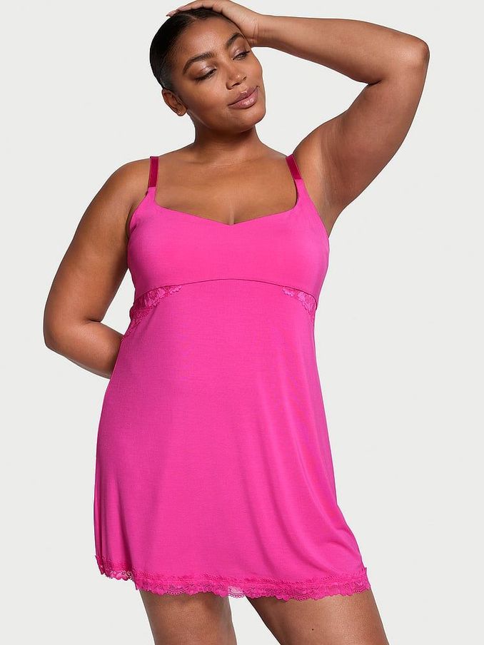 Fuchsia Frenzy Pink Modal Sweetheart Slip (Q85883) | £22