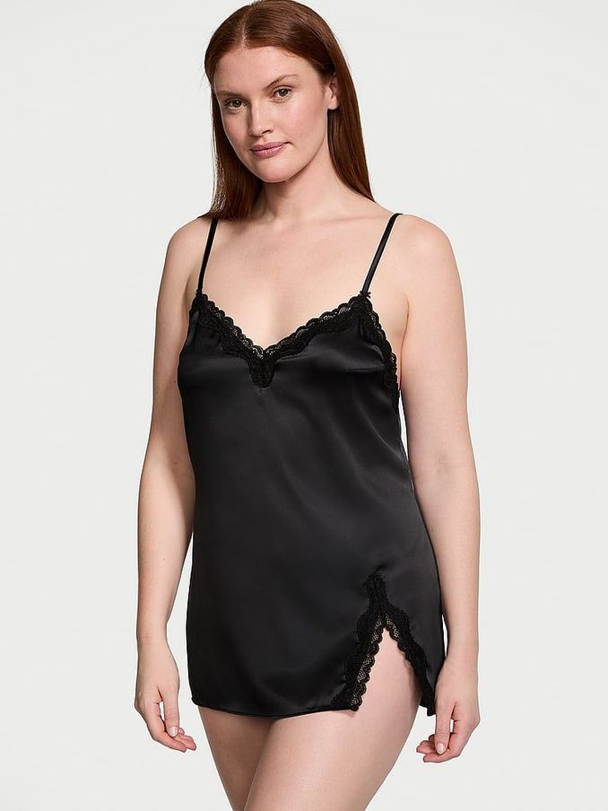 Black Lace Slip Dress (Q85885) | £45