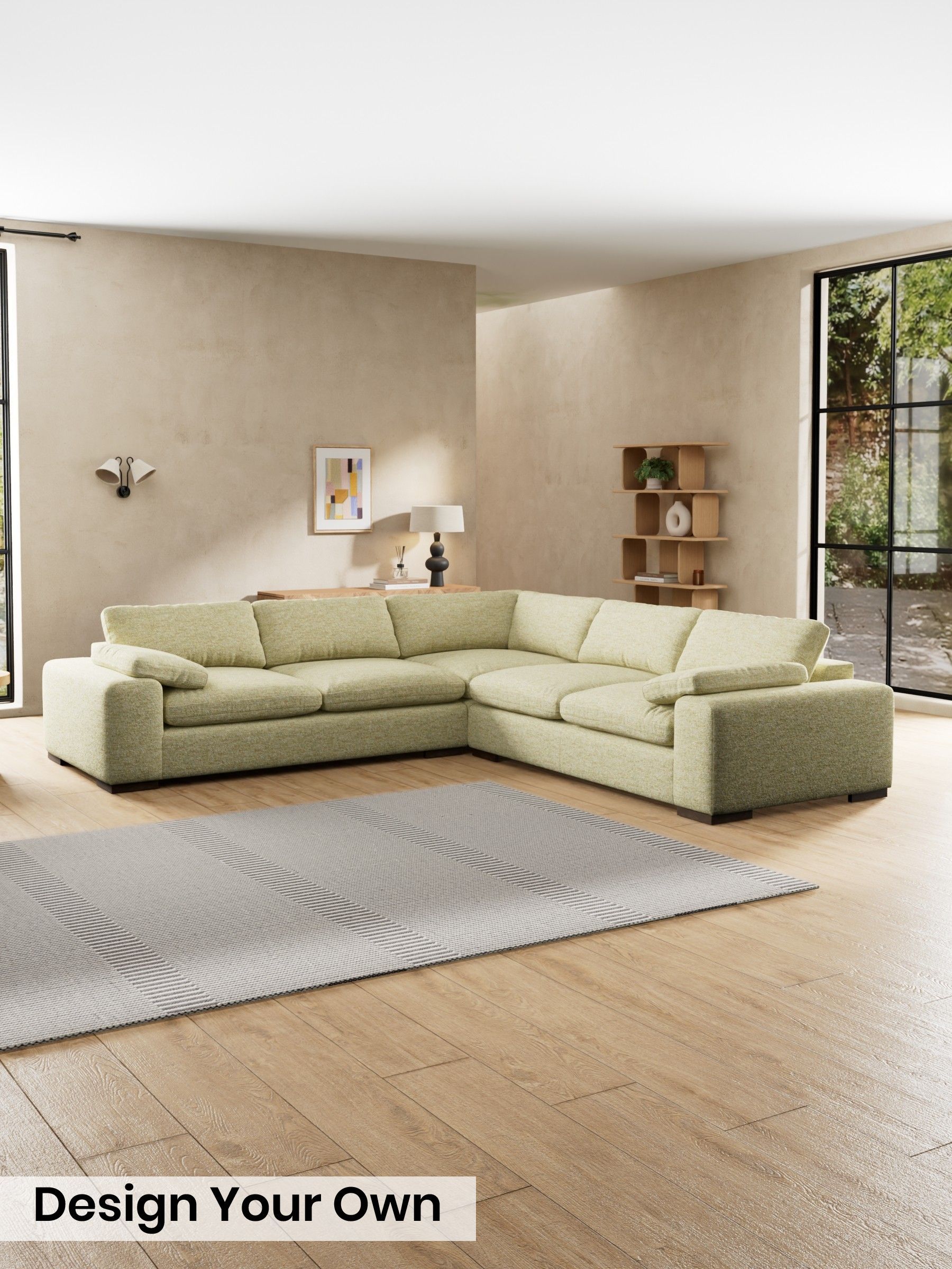 Boucle Textured Weave/Pale Fir Green - Melbourne Luxe By Made