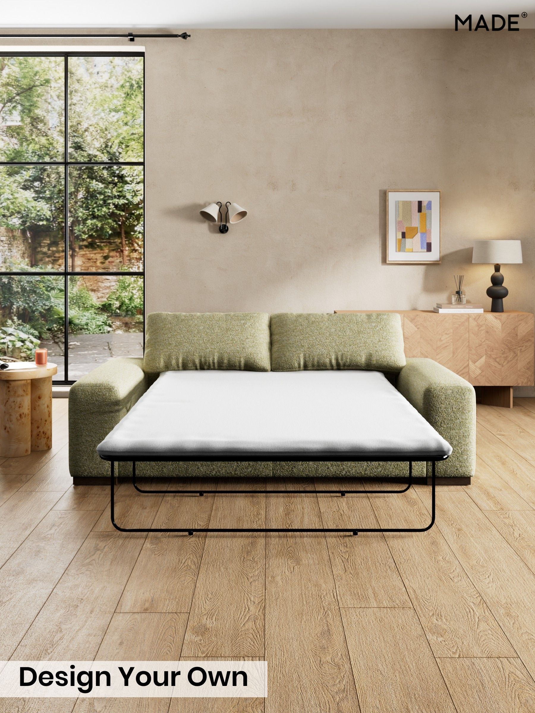 Boucle Textured Weave/Pale Fir Green - Melbourne Luxe By Made