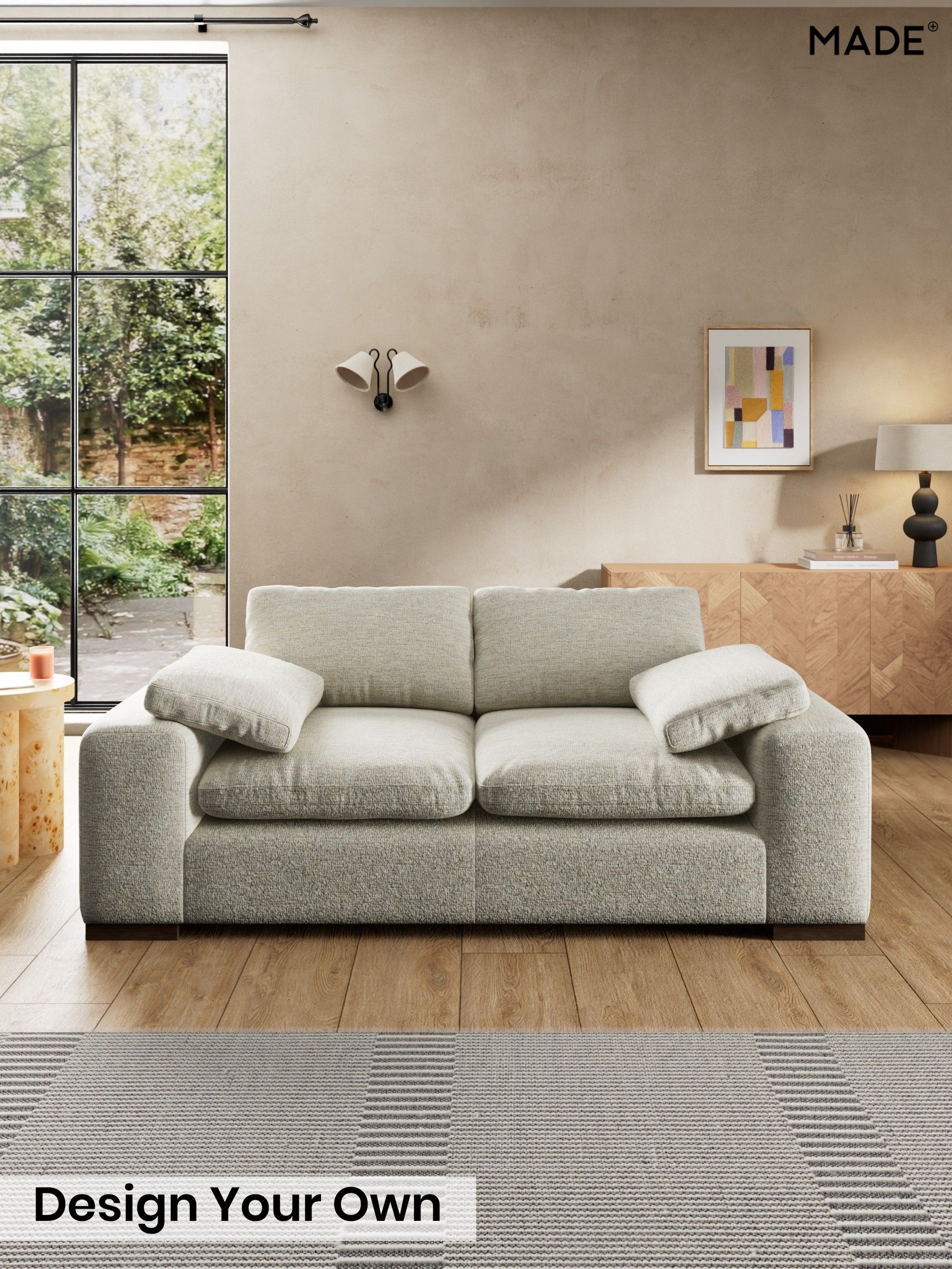 Boucle Textured Weave/Light Natural - Melbourne Luxe By Made