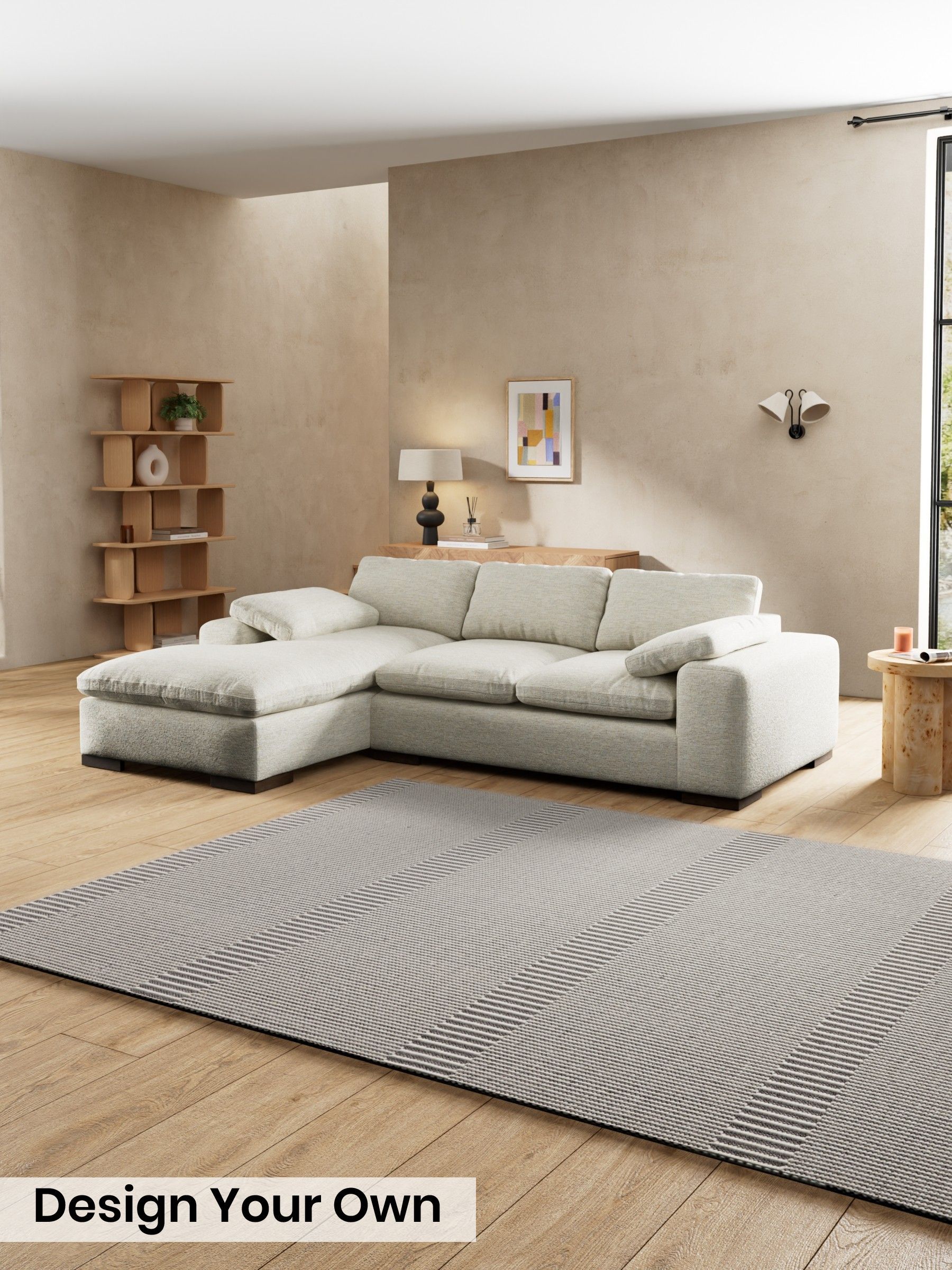 Boucle Textured Weave/Light Natural - Melbourne Luxe By Made