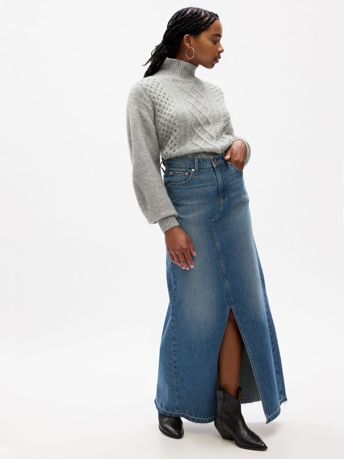 Grey Relaxed Forever Cosy Turtle Neck Cable Knit Jumper (Q87208) | £22