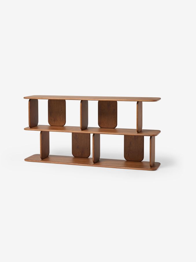 Nyla Low Shelving Unit in Dark Stain Oak (Q87876) | £779