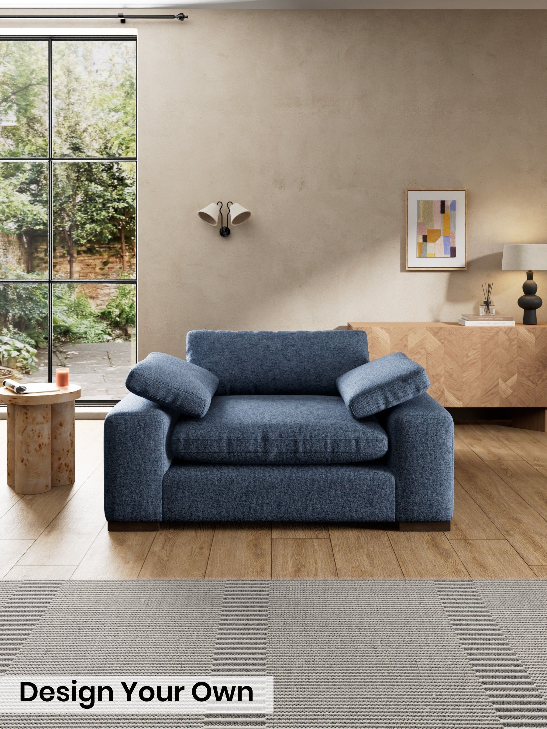 Boucle Textured Weave/Slate Blue - Melbourne By Made