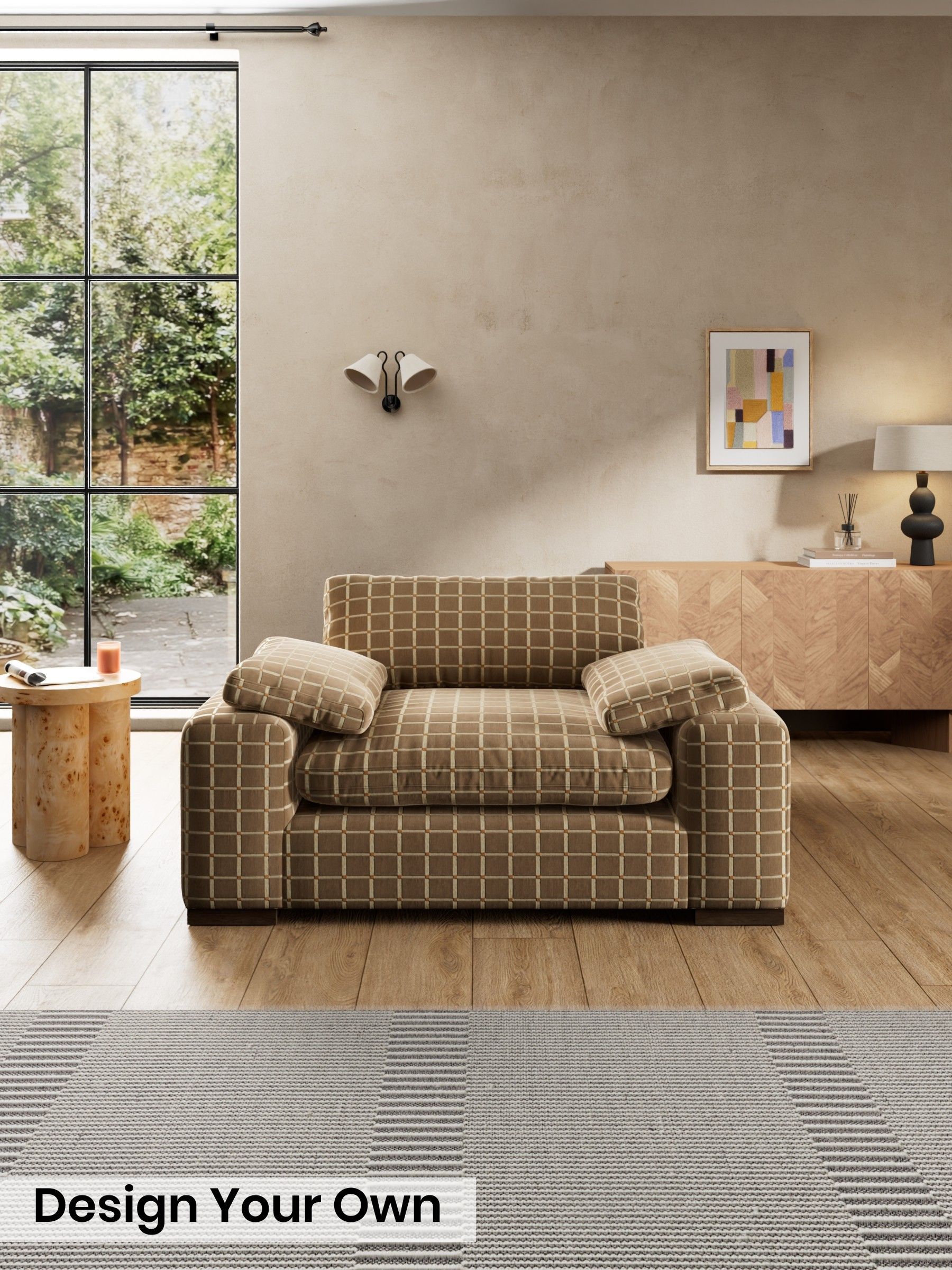 Cale Check/Dark Sand Natural - Melbourne Luxe By Made