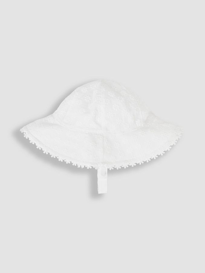Broderie Floppy Hat in White (Q88283) | £14
