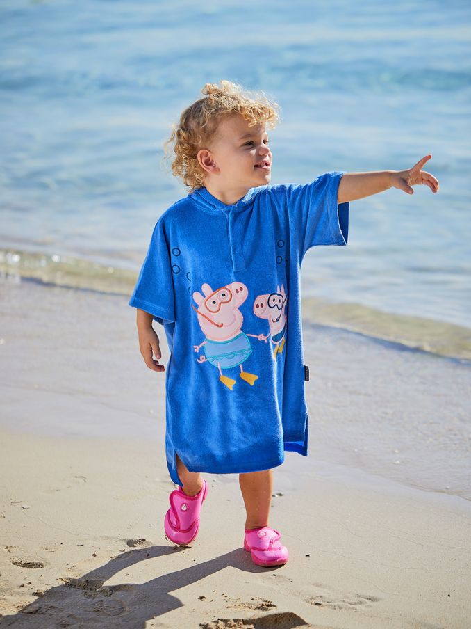 Peppa Pig Towelling Hooded Poncho in Bright (Q88314) | £26