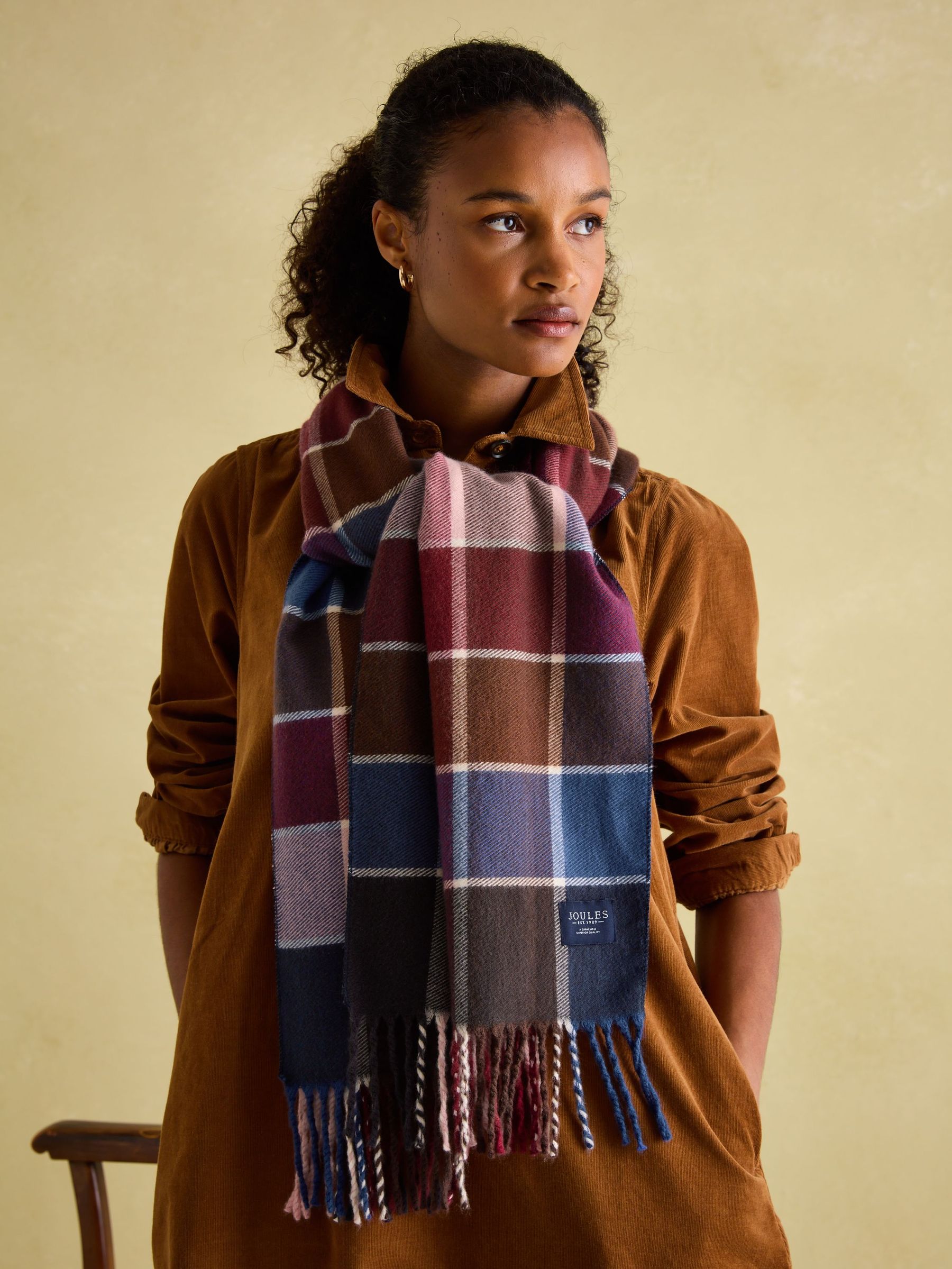 Langtree Berry & Navy Scarf (Q88604) | £16.95