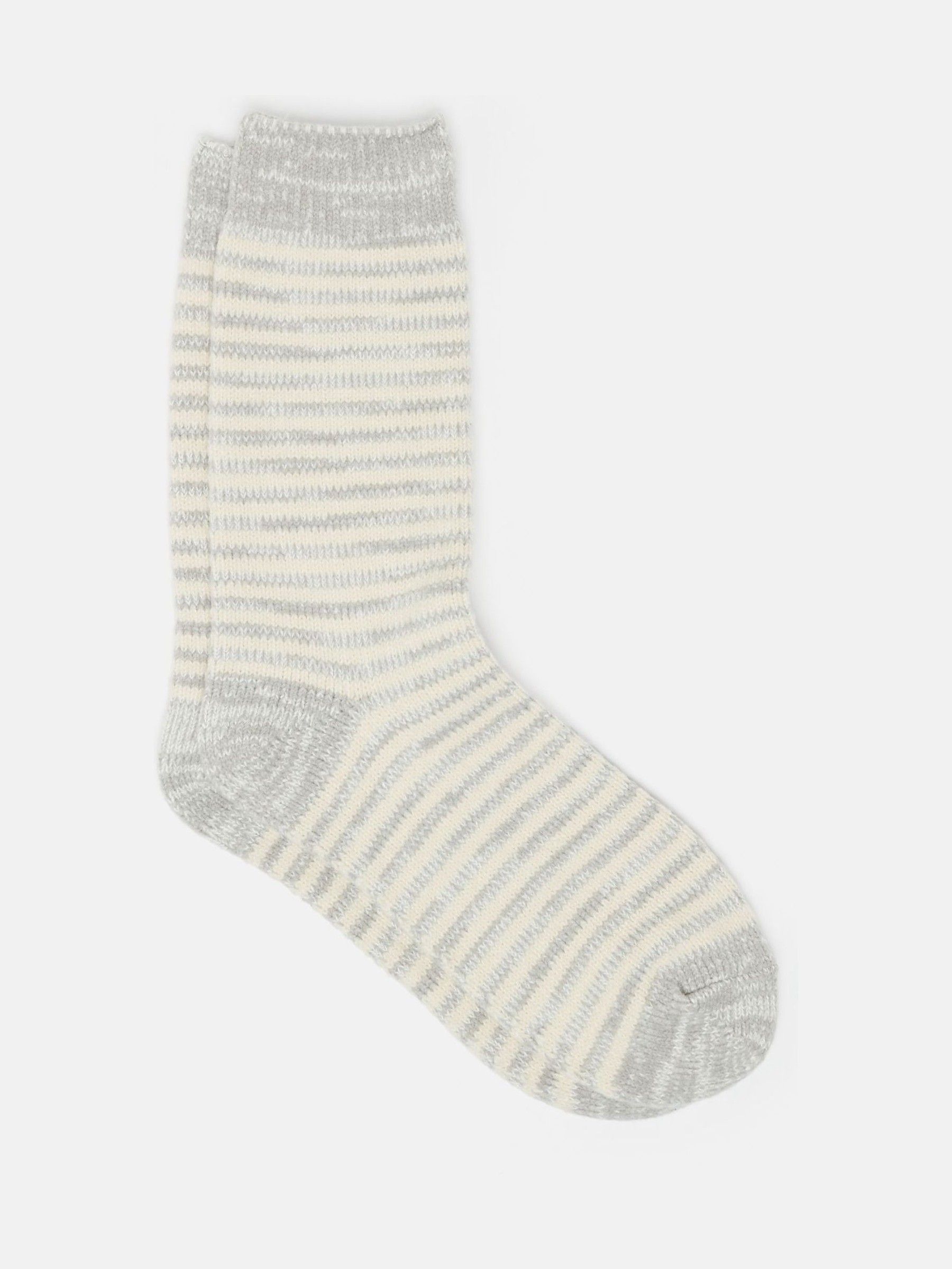 Women's Toasty Grey Cosy Striped Socks (size 4-8) (Q88753) | £6