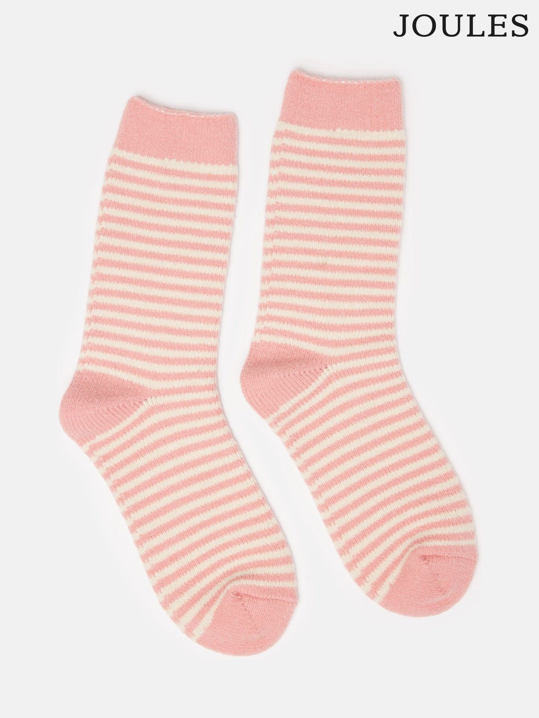 Women's Toasty Pink Cosy Striped Socks (size 4-8) (Q88776) | £6